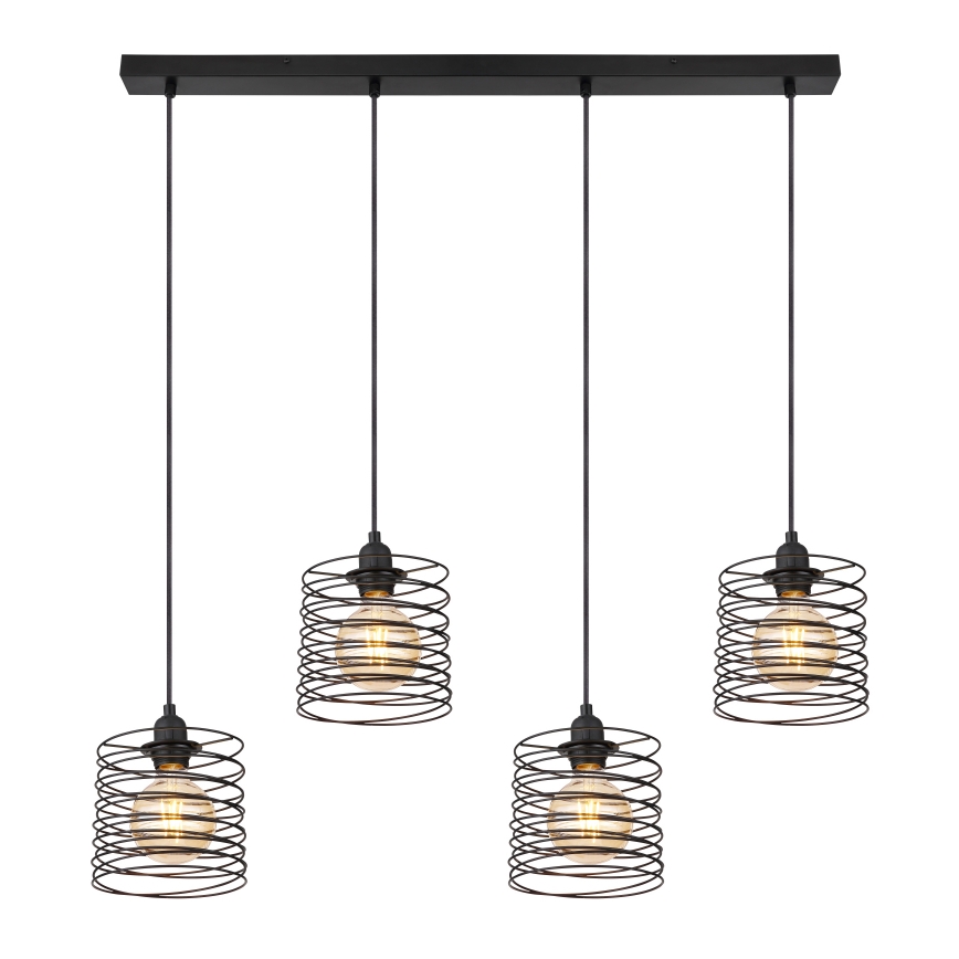 Globo 15640-4H - Lampadario a sospensione su cavo TILLY 4xE27/60W/230V nero