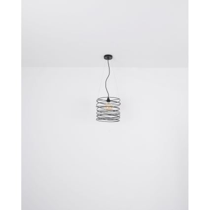Globo 15640H - Lampada a sospensione su cavo TILLY 1xE27/60W/230V nera