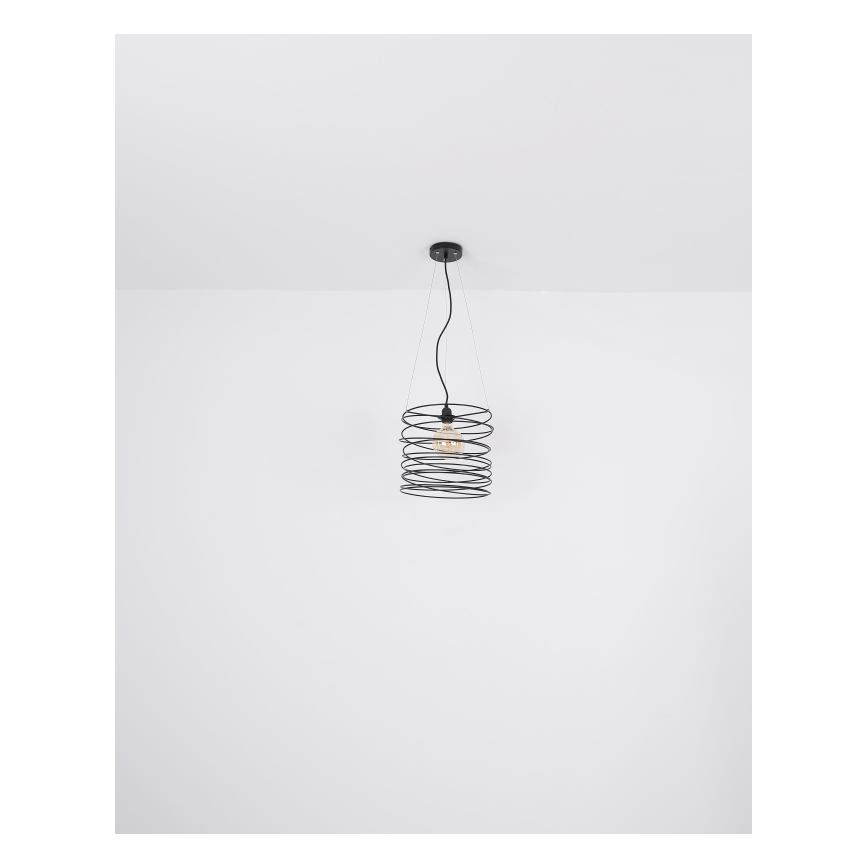 Globo 15640H - Lampada a sospensione su cavo TILLY 1xE27/60W/230V nera