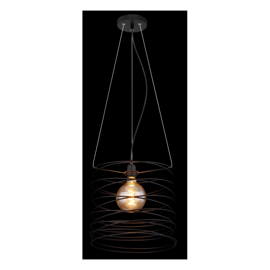 Globo 15640H - Lampada a sospensione su cavo TILLY 1xE27/60W/230V nera