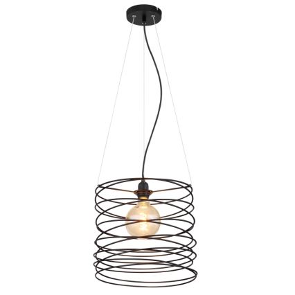 Globo 15640H - Lampada a sospensione su cavo TILLY 1xE27/60W/230V nera