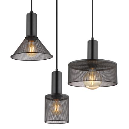 Globo 15648-6H - Lampadario a cavo JEDD 6xE27/60W/230V nero