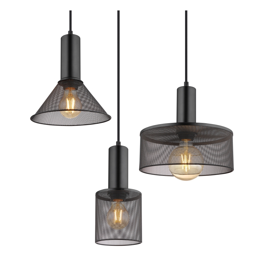 Globo 15648-6H - Lampadario a cavo JEDD 6xE27/60W/230V nero