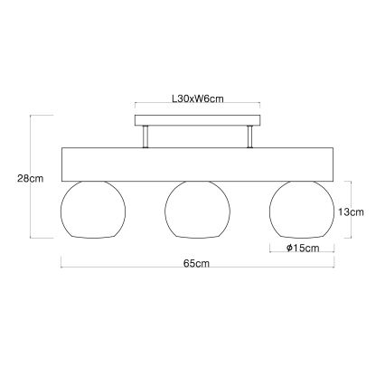 Globo - Lampadario a plafone 3xE27/40W/230V