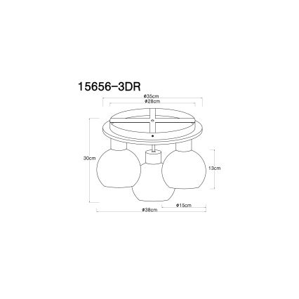 Globo - Lampadario a plafone 3xE27/40W/230V