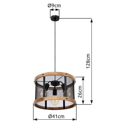 Globo - Lampadario a sospensione con filo 3xE27/40W/230V diametro 40 cm