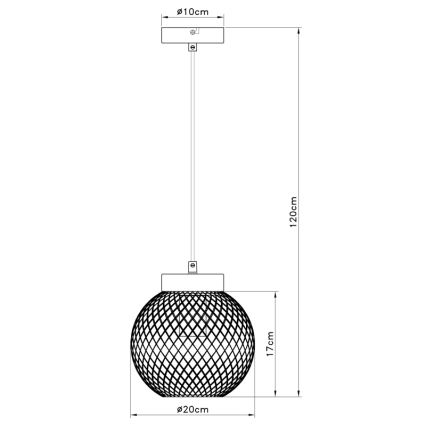 Globo - Lampadario su filo 1xE27/60W/230V