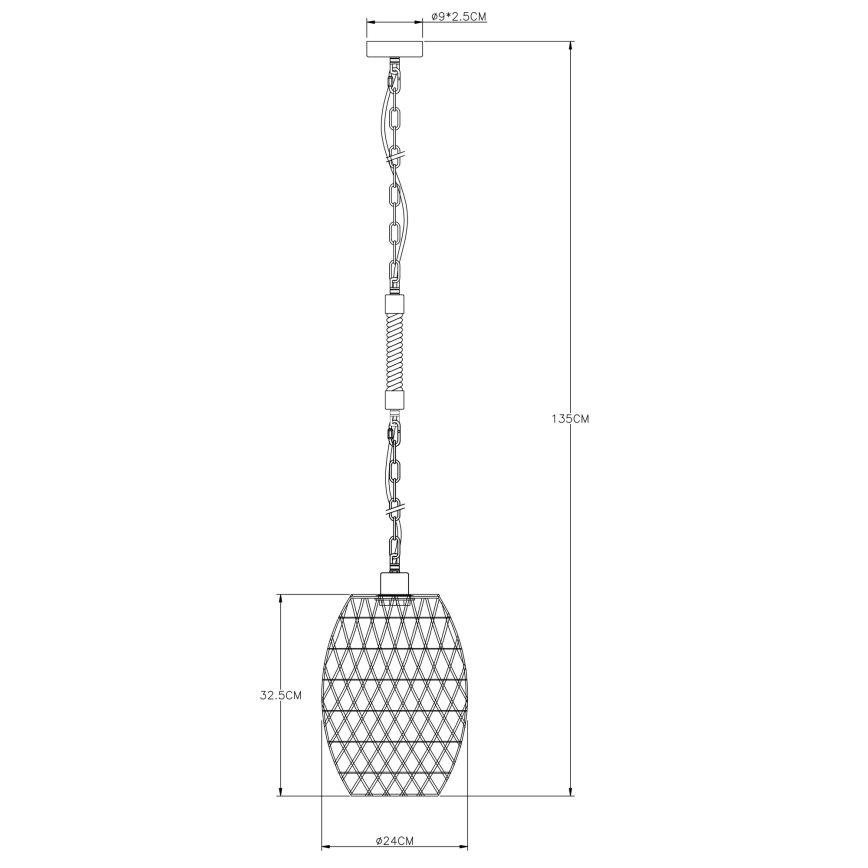 Globo - Lampadario su catena 1xE27/60W/230V