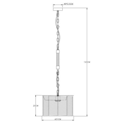 Globo - Lampadario su catena 1xE27/60W/230V