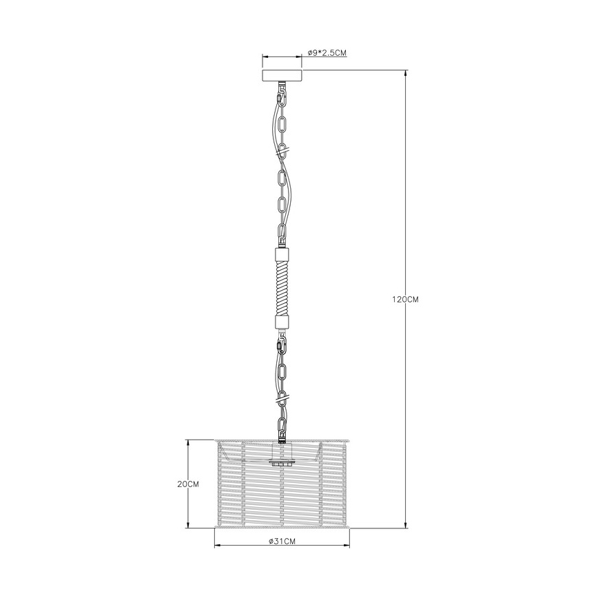 Globo - Lampadario su catena 1xE27/60W/230V