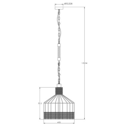 Globo - Lampadario su catena 1xE27/60W/230V