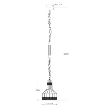 Globo - Lampadario su catena 1xE27/60W/230V