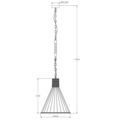 Globo - Lampadario su catena 1xE27/60W/230V