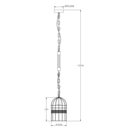 Globo - Lampadario su catena 1xE27/60W/230V