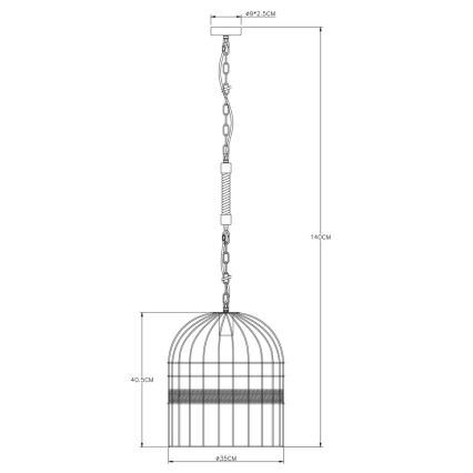 Globo - Lampadario su catena 1xE27/60W/230V