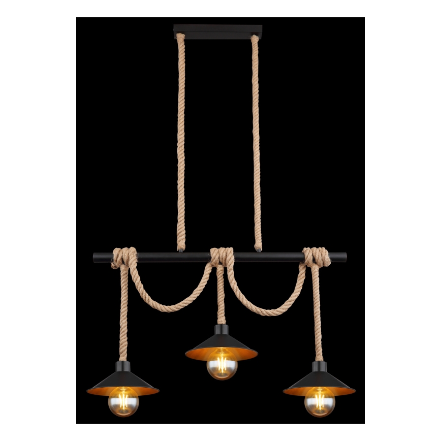 Globo 15690-3H - Lampadario a sospensione su cavo DIANA 3xE27/60W/230V nero