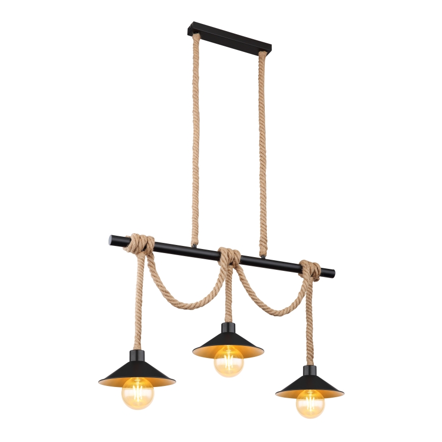 Globo 15690-3H - Lampadario a sospensione su cavo DIANA 3xE27/60W/230V nero