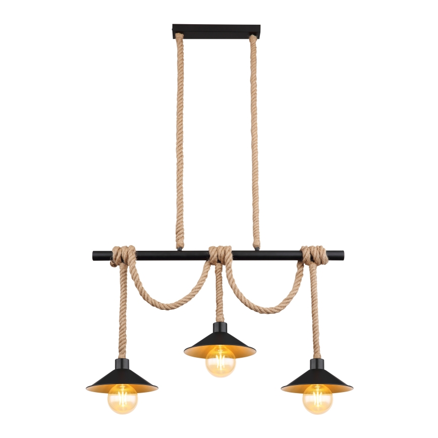 Globo 15690-3H - Lampadario a sospensione su cavo DIANA 3xE27/60W/230V nero