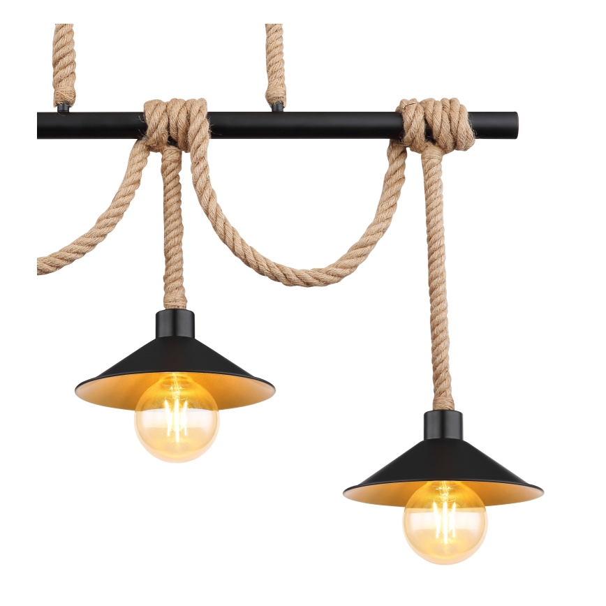 Globo 15690-3H - Lampadario a sospensione su cavo DIANA 3xE27/60W/230V nero