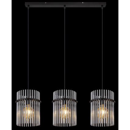 Globo - Lampadario a sospensione con filo 3xE27/60W/230V nero