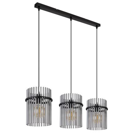 Globo - Lampadario a sospensione con filo 3xE27/60W/230V nero
