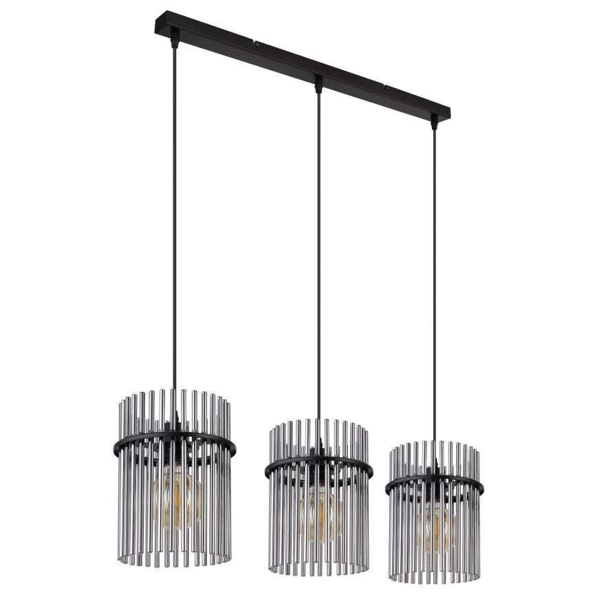 Globo - Lampadario a sospensione con filo 3xE27/60W/230V nero