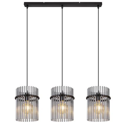 Globo - Lampadario a sospensione con filo 3xE27/60W/230V nero