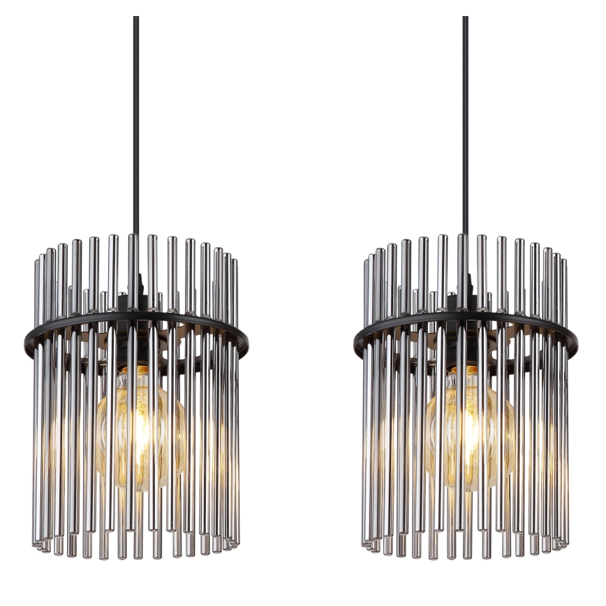 Globo - Lampadario a sospensione con filo 3xE27/60W/230V nero