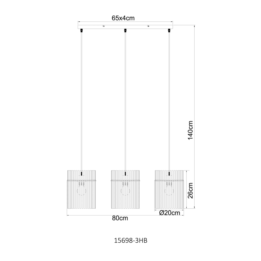 Globo - Lampadario sospeso con cavo 3xE27/60W/230V