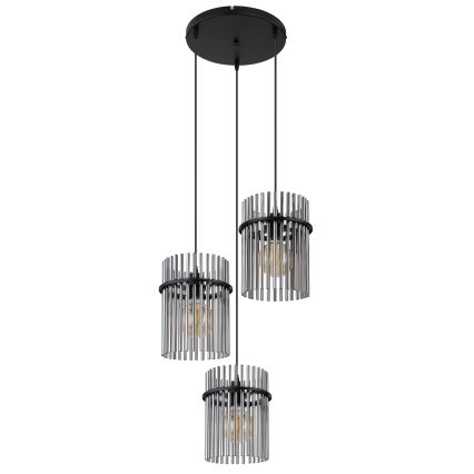 Globo - Lampadario a sospensione con filo 3xE27/60W/230V diametro 47 cm nero