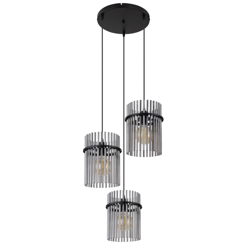 Globo - Lampadario a sospensione con filo 3xE27/60W/230V diametro 47 cm nero