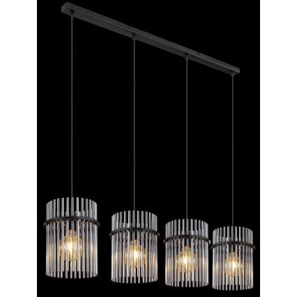 Globo - Lampadario a sospensione con filo 4xE27/60W/230V nero
