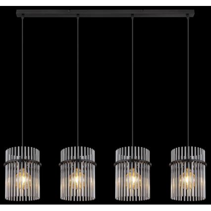 Globo - Lampadario a sospensione con filo 4xE27/60W/230V nero