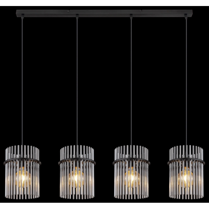Globo - Lampadario a sospensione con filo 4xE27/60W/230V nero