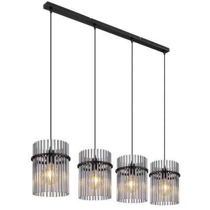 Globo - Lampadario a sospensione con filo 4xE27/60W/230V nero