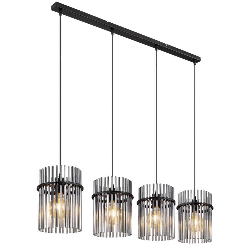 Globo - Lampadario a sospensione con filo 4xE27/60W/230V nero