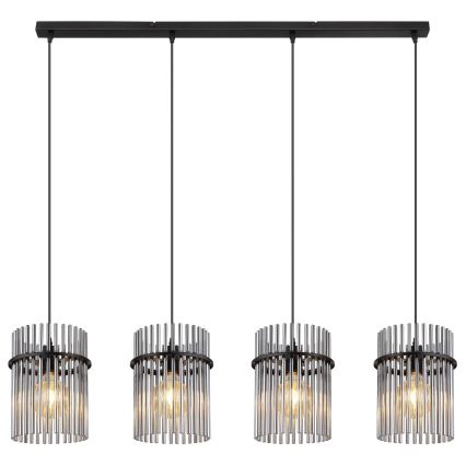 Globo - Lampadario a sospensione con filo 4xE27/60W/230V nero