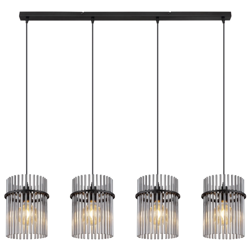 Globo - Lampadario a sospensione con filo 4xE27/60W/230V nero