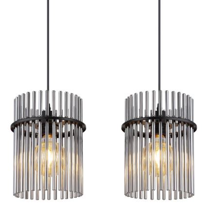 Globo - Lampadario a sospensione con filo 4xE27/60W/230V nero