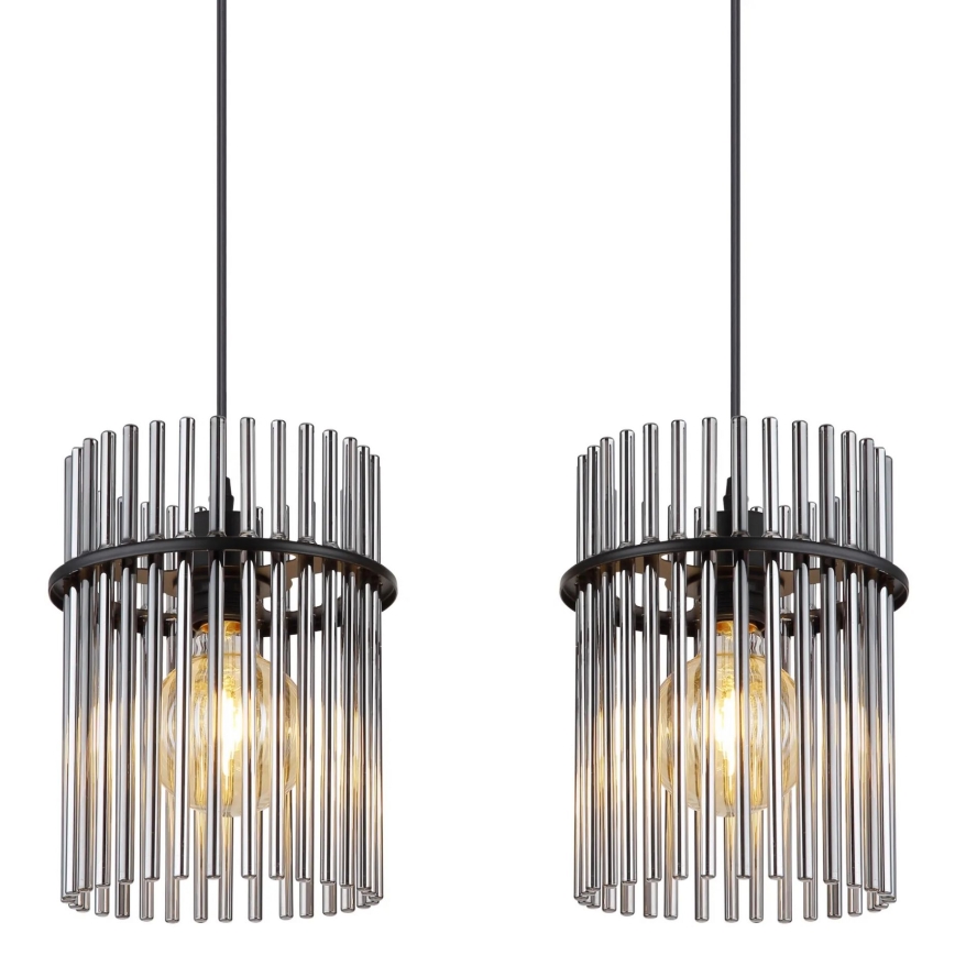 Globo - Lampadario a sospensione con filo 4xE27/60W/230V nero