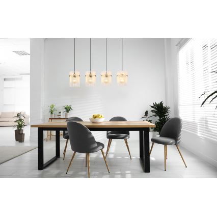 Globo - Lampadario a sospensione con filo 4xE27/60W/230V oro