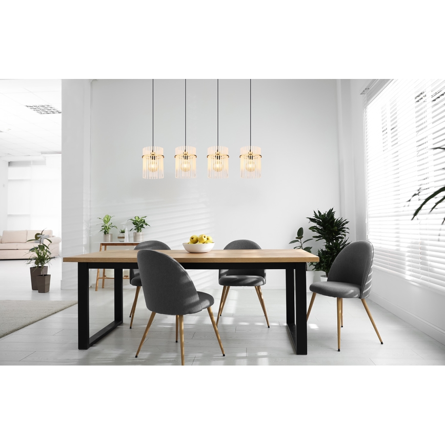 Globo - Lampadario a sospensione con filo 4xE27/60W/230V oro