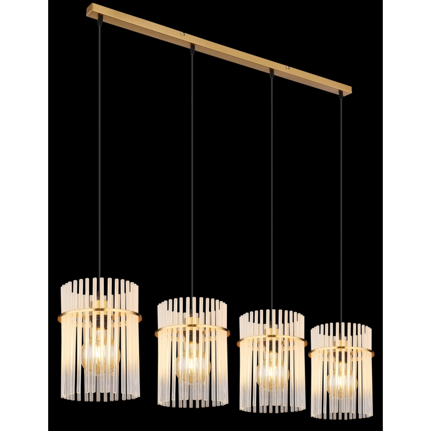 Globo - Lampadario a sospensione con filo 4xE27/60W/230V oro