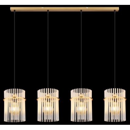 Globo - Lampadario a sospensione con filo 4xE27/60W/230V oro