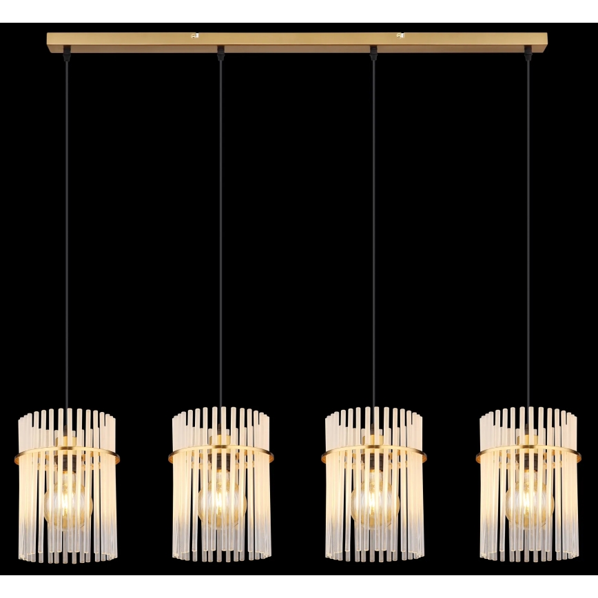 Globo - Lampadario a sospensione con filo 4xE27/60W/230V oro