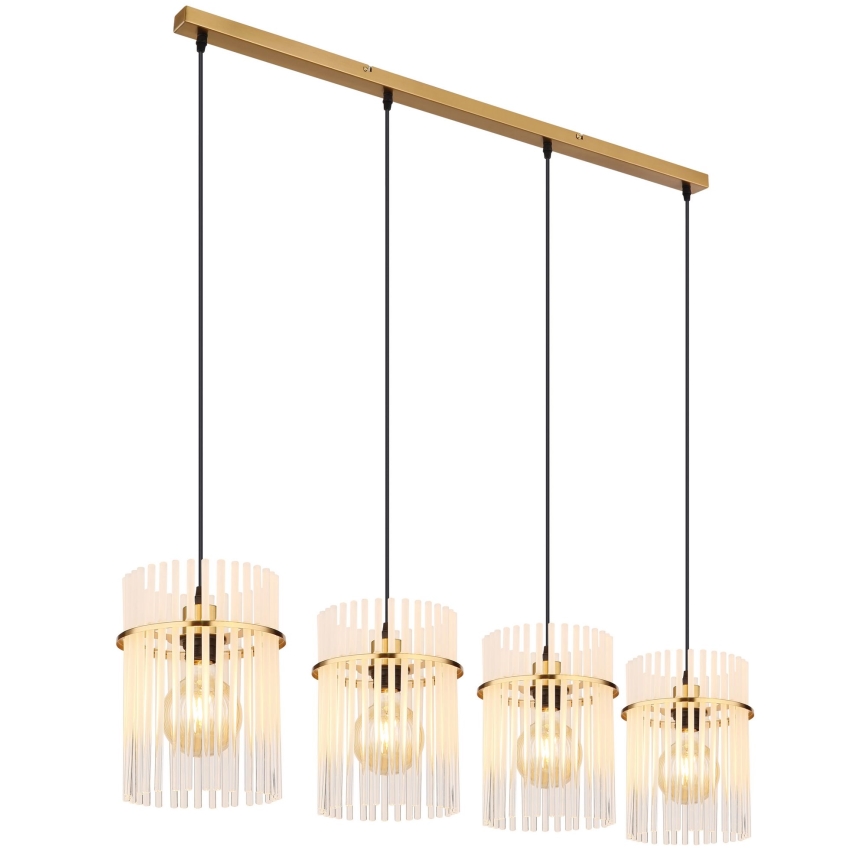 Globo - Lampadario a sospensione con filo 4xE27/60W/230V oro