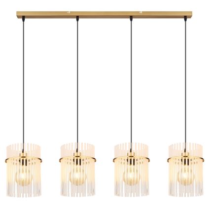 Globo - Lampadario a sospensione con filo 4xE27/60W/230V oro