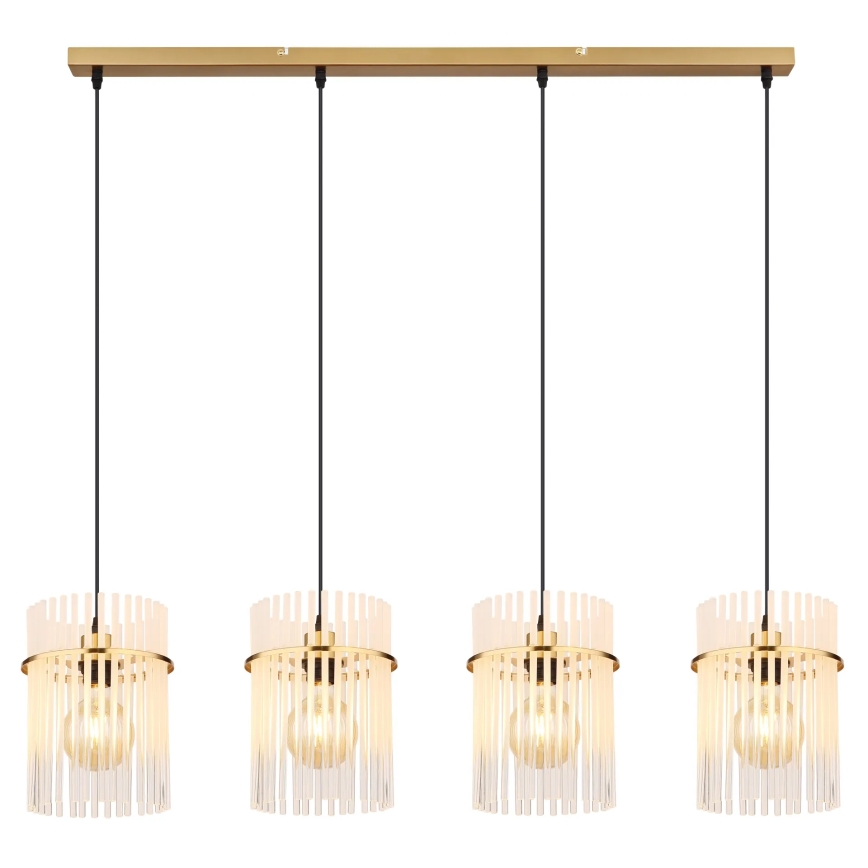 Globo - Lampadario a sospensione con filo 4xE27/60W/230V oro