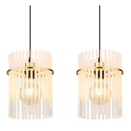 Globo - Lampadario a sospensione con filo 4xE27/60W/230V oro