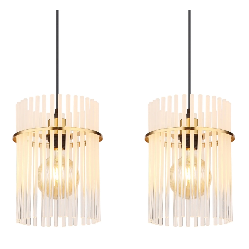 Globo - Lampadario a sospensione con filo 4xE27/60W/230V oro
